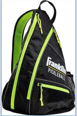 Franklin Sports Pickleball Sling Bag Backpack Black/Optic Yellow